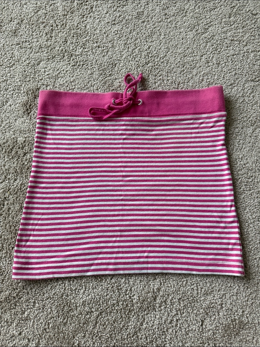 Vintage Y2K Soul Sista Pink White Stripe Beachy Cotton Mini Skirt